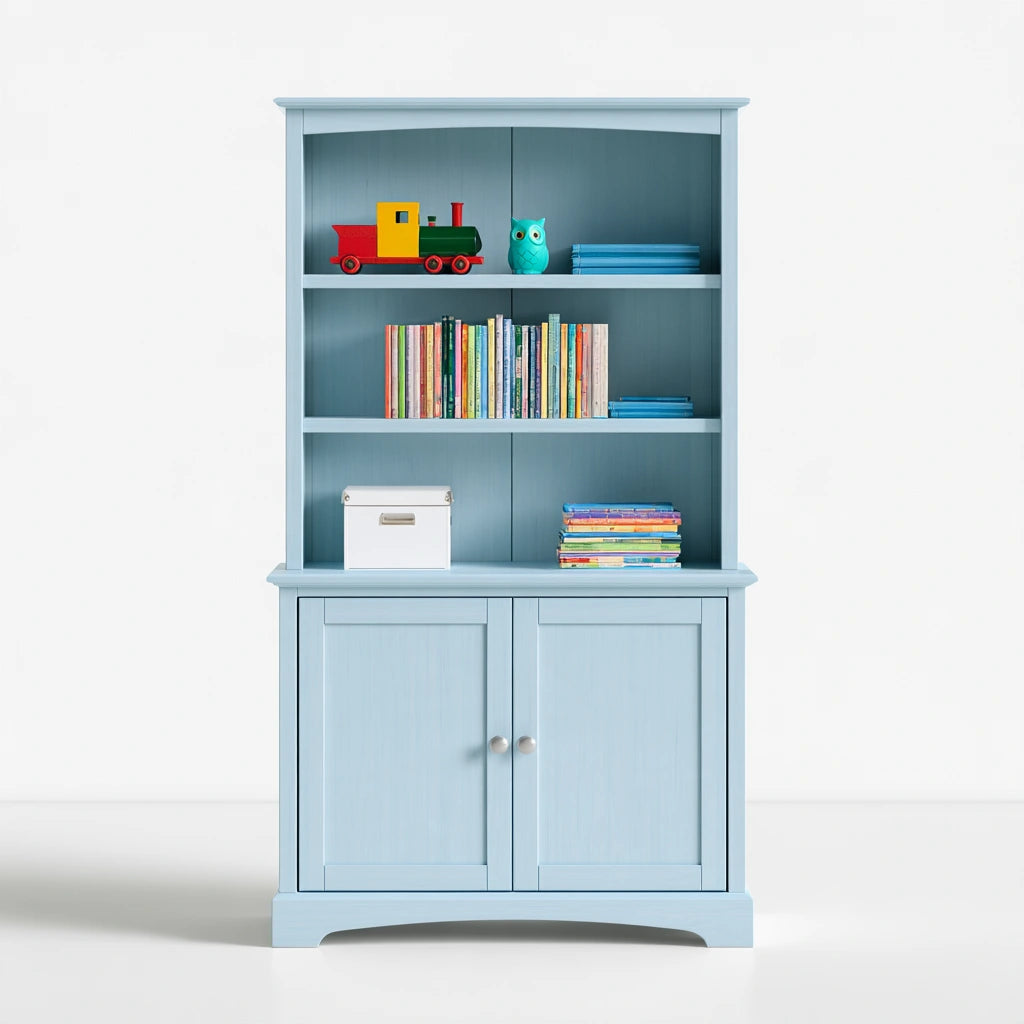 Bücherregal, aus Holz, Farbe: hellblau