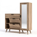 Schuhschrank, aus Holz, Farbe: hellbraun