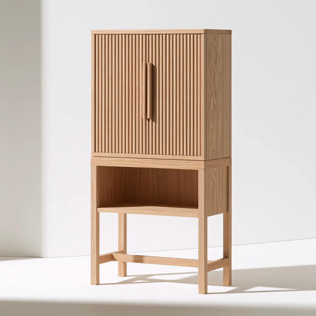 Aufbewahrungsschrank, aus Holz, Farbe: hellbraun
