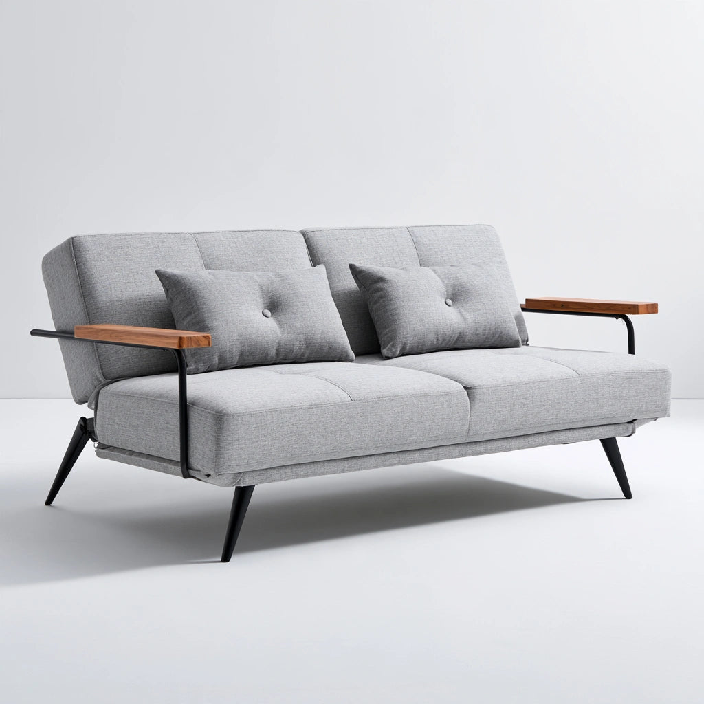 Modernes Polstersofa, mit Stoffbezug, Farbe: hellgrau